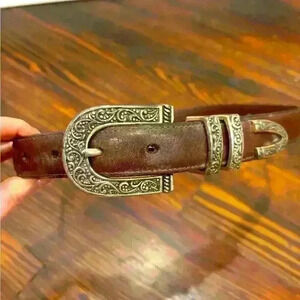 Women’s Brighton Belt Brown Silver M/l 32